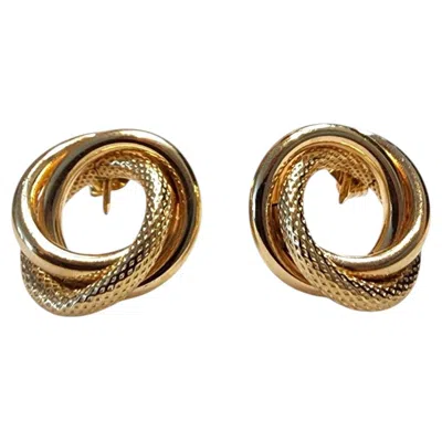 Pre-owned 1stdibs 10k Yellow Gold Interlocking Circles Stud Earrings #25454