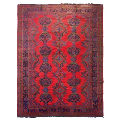 Pre-owned 1stdibs 10x13 Antique Turkish Oushak Rug Geometric Hand-knotted 312cmx401cm C.1930 In Brown