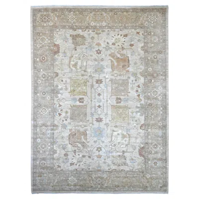 Pre-owned 1stdibs 10'x13'10" Light Brown Peshawar With All Over Design Hand Knotted Pure Wool Rug