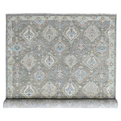 Pre-owned 1stdibs 10'x13'8" Green Supple Collection Oushak All Over Design Wool Hand Knotted Rug