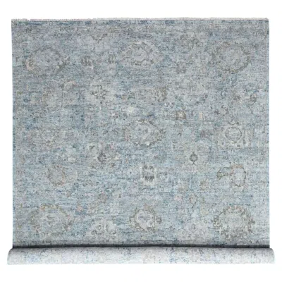 Pre-owned 1stdibs 10'x14' Gray Broken And Erased Persian Design Zero Pile Hand Knotted Wool Rug