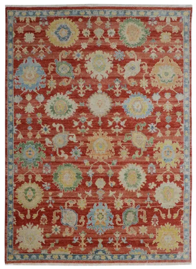 Pre-owned 1stdibs 10x14 Timeless Comfortable Coral Traditional Floral Hand Knotted Wool Carpet Rug In Red