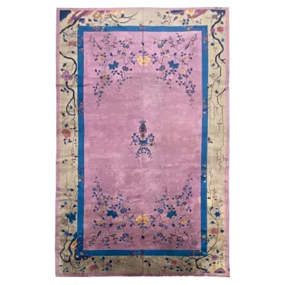 Pre-owned 1stdibs 10x16 Antique Art Deco Chinese Rug Walter Nichols Butterfly Tree Of Life Purple
