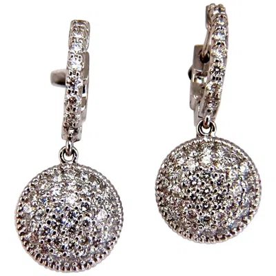 Pre-owned 1stdibs 1.10 Carat Natural Diamonds Dangle Earrings 14 Karat Circle Dangles* In Multi