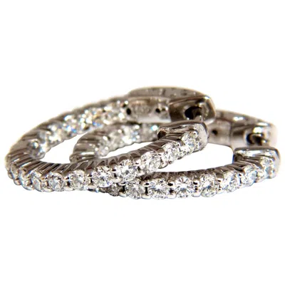 Pre-owned 1stdibs 1.10 Carat Natural Round Brilliant In/out Diamond Hoop Earrings 14 Karat G/vs* In Multi