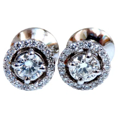 Pre-owned 1stdibs 1.11 Carat. Natural Round Diamond Cluster Earrings 14 Karat* In Multi