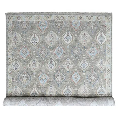 Pre-owned 1stdibs 11'10"x15' Green Supple Collection Oushak All Over Design Wool Hand Knotted Rug