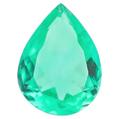 Pre-owned 1stdibs 1.17ct Natural Earth Pear Colombian Emerald Gemstone Green Color Gem Quality Gia