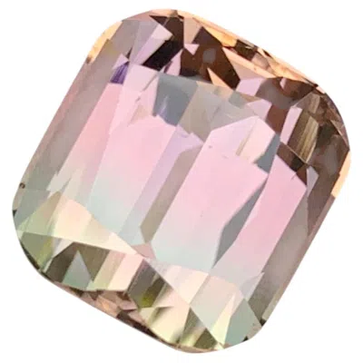 Pre-owned 1stdibs 12.20 Carats Natural Bicolour Tourmaline Faceted Gemstone Cushion Cut In Multi