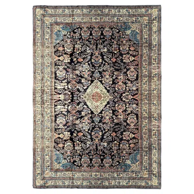 Pre-owned 1stdibs 13x19 Antique Persian Malayer Bakhtiari Rug Fine Weave Black 399cmx579cm C.1920