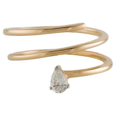 Pre-owned 1stdibs 1/4 Carat Pear Cut Diamond Gold Coil Ring In Multi