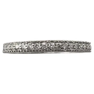 Pre-owned 1stdibs 14 Karat White Gold Diamond Band Ring Size 5.75 #15586