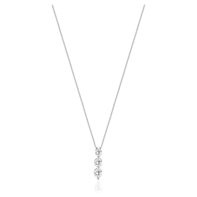 Pre-owned 1stdibs 14 Karat White Gold Past, Present And Future Diamond Necklace