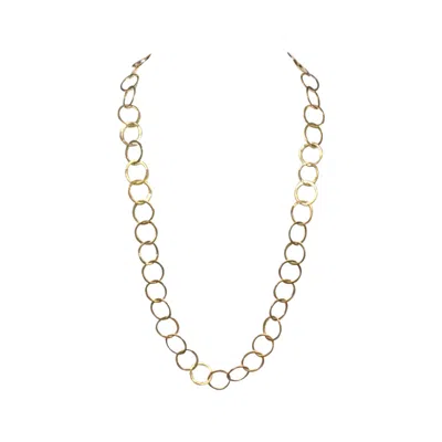 Pre-owned 1stdibs 14 Yellow Gold Open Circle Link Necklace, 15" Drop