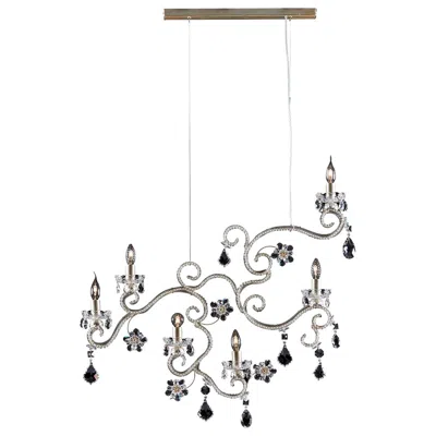 Pre-owned 1stdibs 1480 6-lights Metal Suspension Lamp In Silver