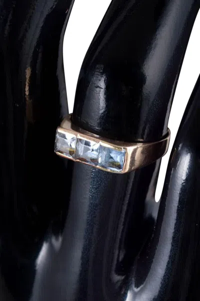 Pre-owned 1stdibs 14-carat Gold Ring With Light Blue Synthetic Spinels. Denmark, 1930s