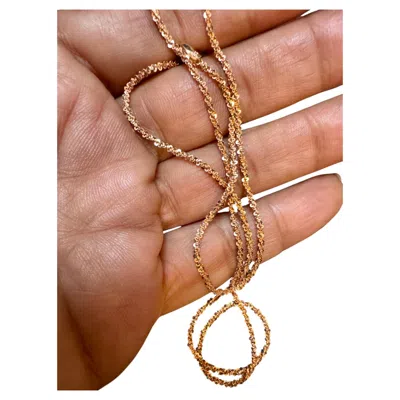 Pre-owned 1stdibs 14k Gold Fancy Diamond Cut Italian Rose Gold Chain, 18" Long In Red