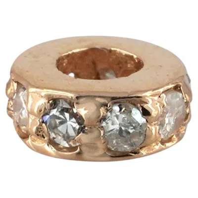 Pre-owned 1stdibs 14k Rose Gold Minimalist Round Finding Natural Diamond Fine Jewelry Connector In Red