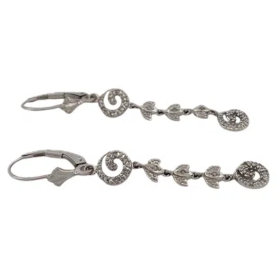Pre-owned 1stdibs 14k White Gold Dangle Earrings With Diamond Pave Details