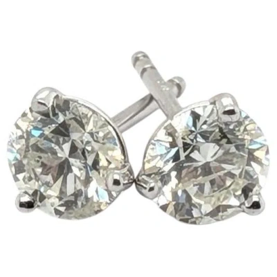 Pre-owned 1stdibs 14k White Gold Diamond Stud Earrings, 1.23ctw, Si2 Clarity, Unisex