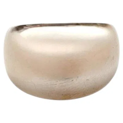 Pre-owned 1stdibs 14k White Gold Dome Ring Size 9.25 #25506