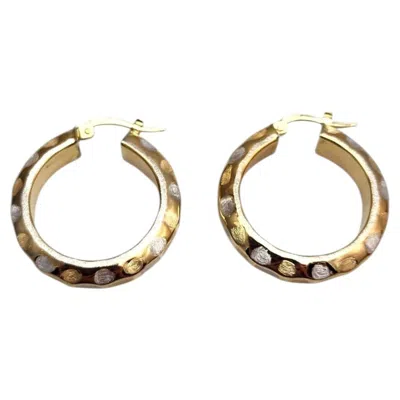 Pre-owned 1stdibs 14k Yellow And White Gold Hoop Earrings #25431