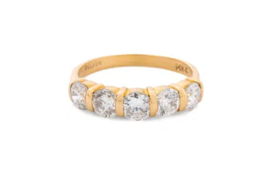 Pre-owned 1stdibs 14k Yellow Gold 5-stone Diamond Channel Set Ring, Modern 20th Century