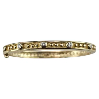 Pre-owned 1stdibs 14k Yellow Gold And Diamond Bangle Bracelet #25594