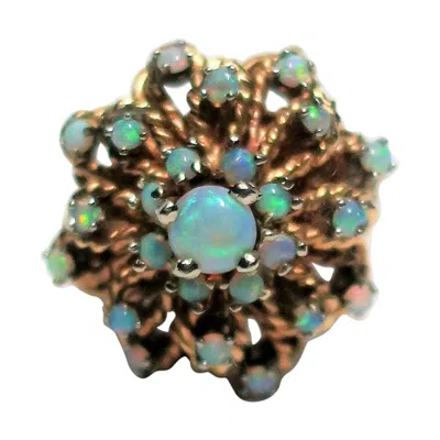 Pre-owned 1stdibs 14k Yellow Gold And Opal Cocktail Ring, Vintage 1960s