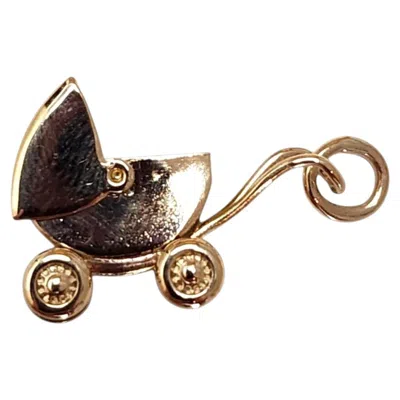 Pre-owned 1stdibs 14k Yellow Gold Articulating Baby Carriage Charm #25624