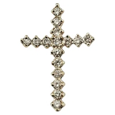 Pre-owned 1stdibs 14k Yellow Gold Diamond Cross Pendant #25576