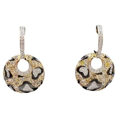 Pre-owned 1stdibs 14k Yellow Gold Diamond Dangle Earrings 1.0ct