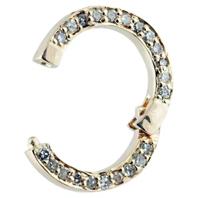 Pre-owned 1stdibs 14k Yellow Gold Double Side Natural Diamond Round Openable Clasp Lock Finding