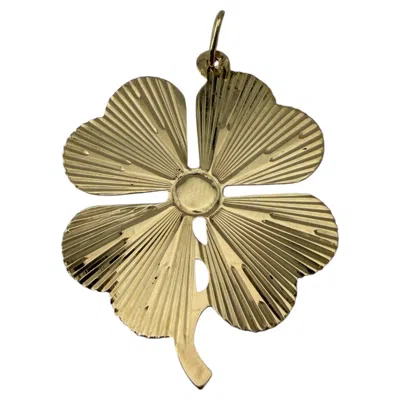 Pre-owned 1stdibs 14k Yellow Gold Four Leaf Clover Pendant
