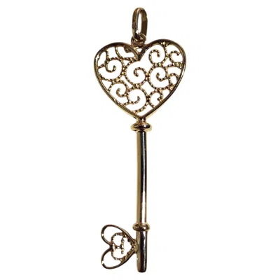 Pre-owned 1stdibs 14k Yellow Gold Heart Key Pendant #25558