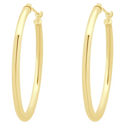 Pre-owned 1stdibs 14k Yellow Gold Hollow Hoop Earrings