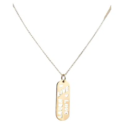 Pre-owned 1stdibs 14k Yellow Gold Live, Laugh, Love Dog Charm #25273