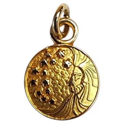 Pre-owned 1stdibs 14k Yellow Gold Miniature Celestial Medallion Charm #25461