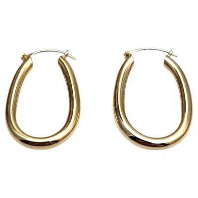 Pre-owned 1stdibs 14k Yellow Gold Oval Hoops #25424