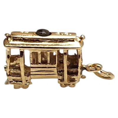 Pre-owned 1stdibs 14k Yellow Gold San Francisco Cable Car Stanhope Charm #25426