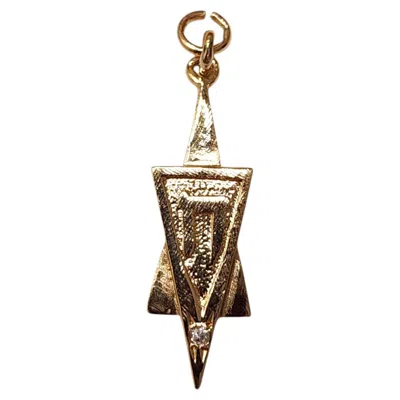 Pre-owned 1stdibs 14k Yellow Gold Star Of David Charm #25631