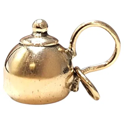 Pre-owned 1stdibs 14k Yellow Gold Tea Pot Charm #25620