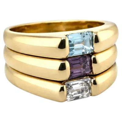 Pre-owned 1stdibs 14k Yellow Gold Three Ring Set