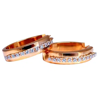 Pre-owned 1stdibs 14kt Gold Zircon Hoop Lever Earrings* In Multi