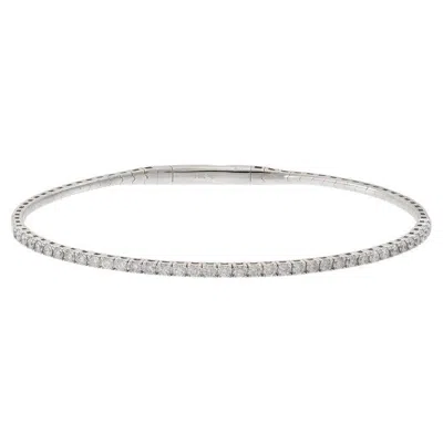 Pre-owned 1stdibs 14kt White Gold 1.00ct Diamond Flex Bangle