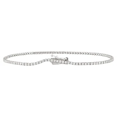 Pre-owned 1stdibs 14kt White Gold Classic Four-prong Diamond 1.06 Cts Tennis Bracelet