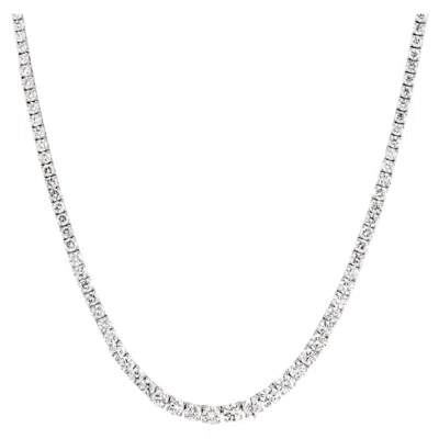 Pre-owned 1stdibs 14kt White Gold Graduated Diamond 12.53cts Tennis Riviera Necklace