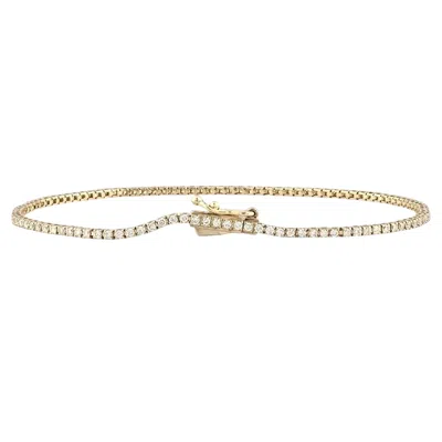 Pre-owned 1stdibs 14kt Yellow Gold Classic Four-prong Diamond 1.06 Cts Tennis Bracelet