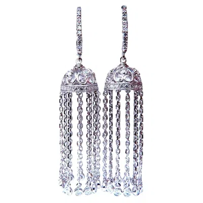Pre-owned 1stdibs 1.50ct Natural Diamonds Umbrella Cascading Drop Dangle Earrings 14kt** In Multi