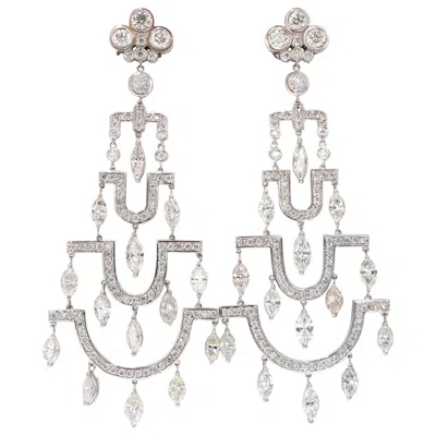 Pre-owned 1stdibs 16.00 Carat Natural Diamonds Deco Long Chandelier Dangle Earrings* In Multi